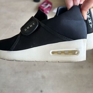 DKNY Black and Cream Slip-On Sneakers